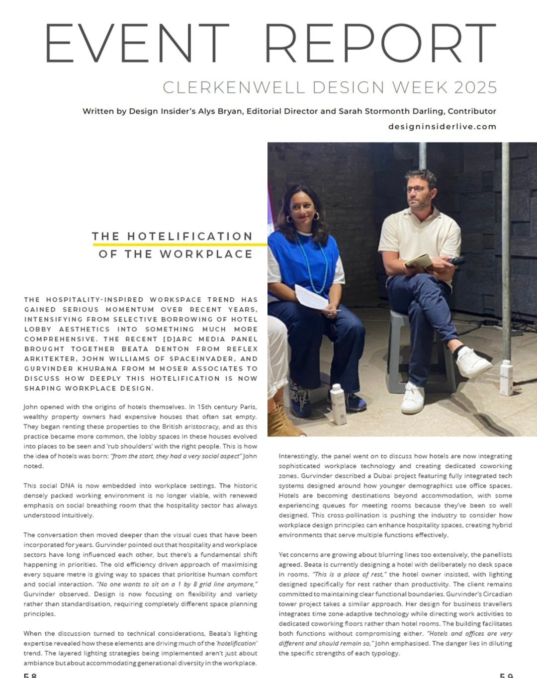 The &lsquo;Hotelification&rsquo; of the Workplace 

What happens when offices start feeling more like hotels?

According to our Director John Williams, who joined the @darc_magazine panel at @clerkenwelldesignweek 2025, it&rsquo;s more than just a tr