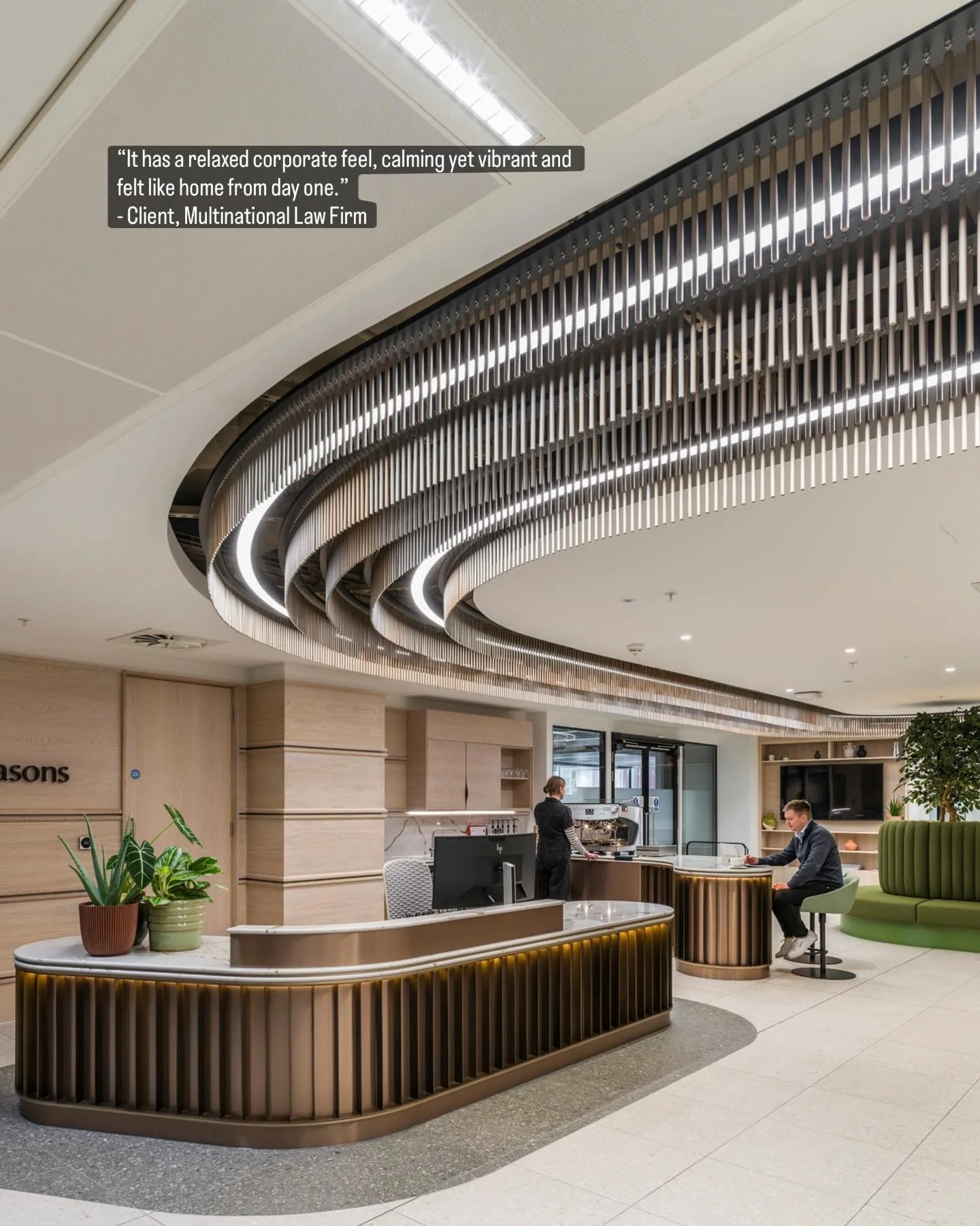 New Commercial Workspace. A calm, agile workplace designed for the future of legal work.

Our latest Manchester project redefines the workplace for a multinational law firm, combining acoustic privacy, hybrid flexibility and inclusive design across 2
