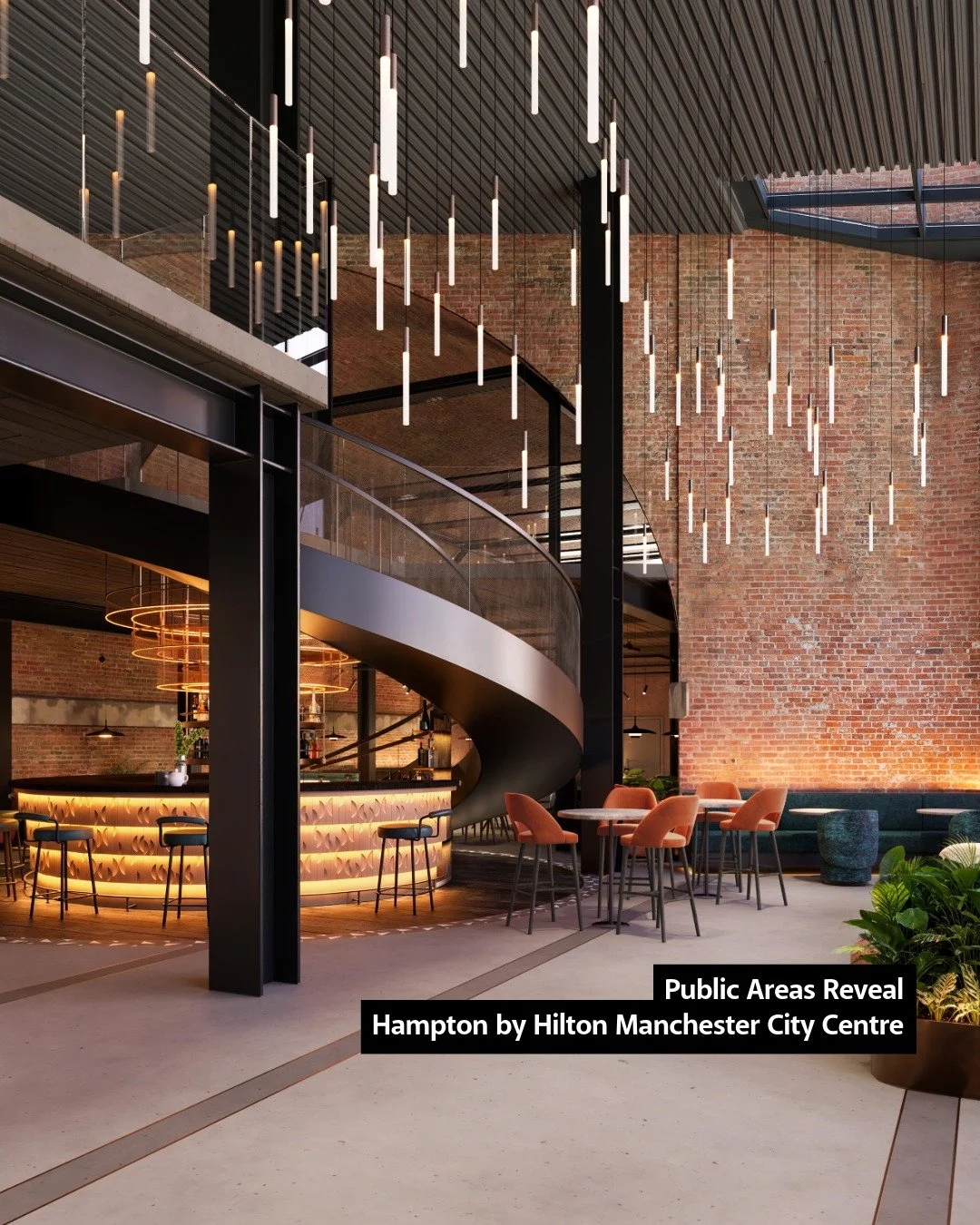 Public Areas Reveal, Hampton by Hilton Manchester City Centre @hamptonmanchester 

Designing public spaces at this scale means thinking beyond first impressions. It&rsquo;s about flow, rhythm, and everyday guest experience.

At 325 Deansgate, we&rsqu