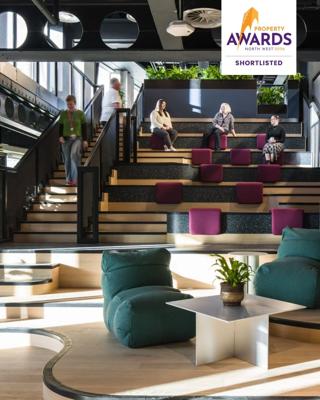 Shortlisted.

Workplace Fit-Out of the Year at the Insider Media North West Property Awards 2026.

Designed for Virgin Media O2&rsquo;s Manchester HQ at @islandmcr, this 50,000 sq ft, five-floor workplace started with people, shaped through co-creati