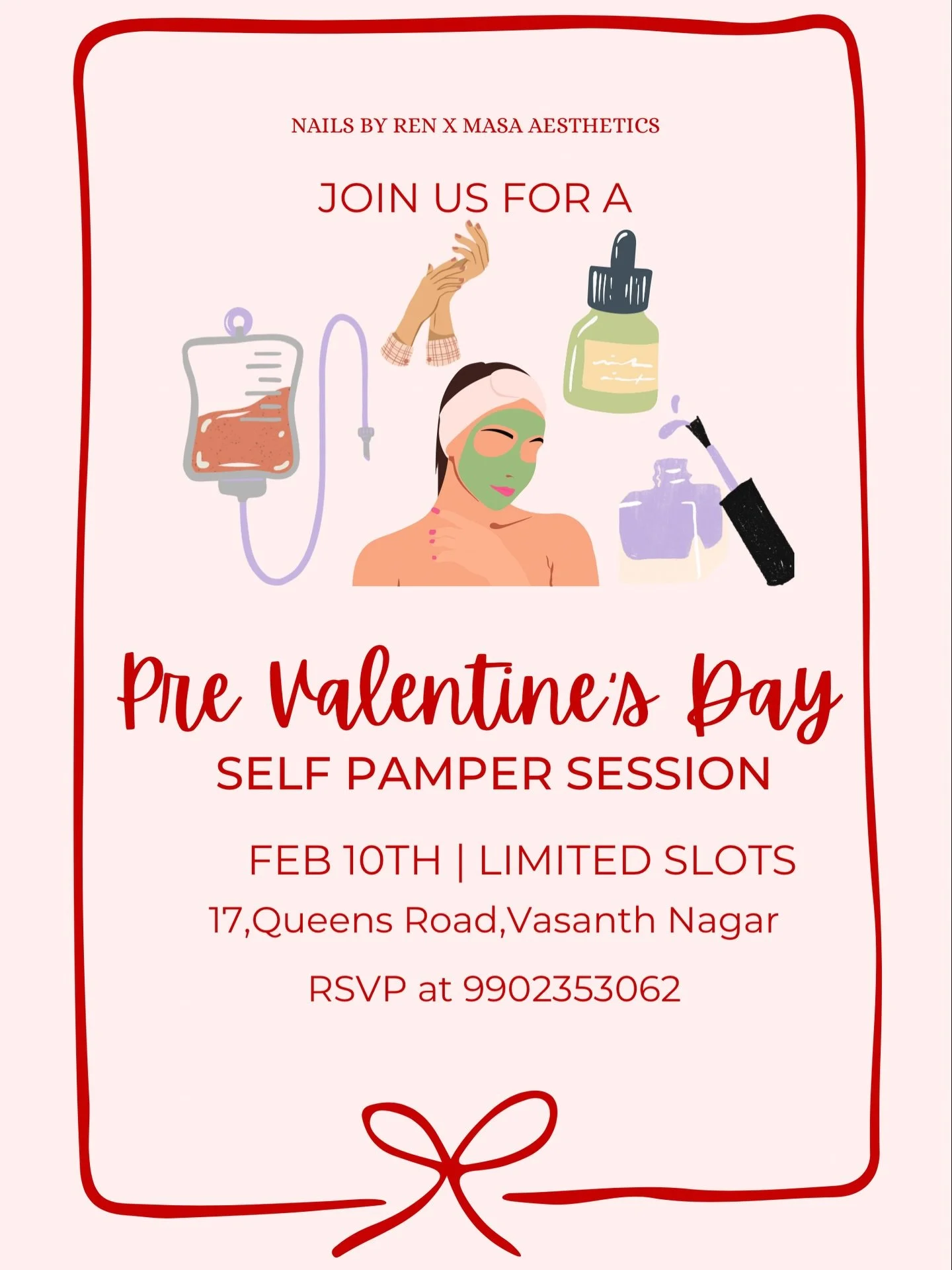This Valentine&rsquo;s, give yourself the upgrade you deserve. 💅✨

Get your nails done by Ren &amp; enjoy a luxe aesthetic treatment on us at MASA.Glow facials, IV facials, hand de-tan/peel or teeth whitening &mdash; because your pamper day should b