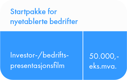 Foto- og videostartpakke for nyetablerte bedrifter