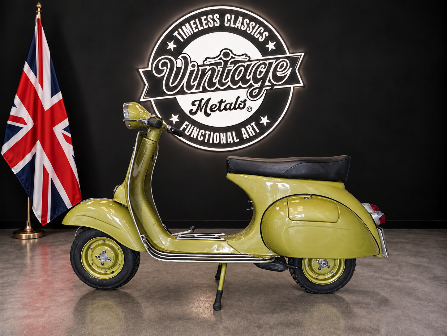 Vintage Scooter in a Timeless Classics Showroom.png