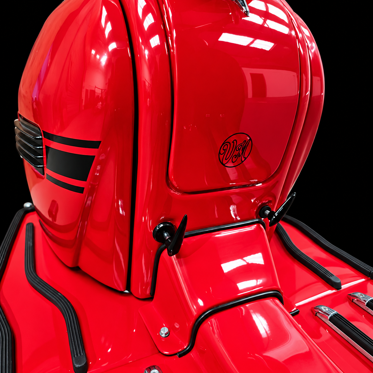 Glossy Red Vintage Scooter Close-Up.png