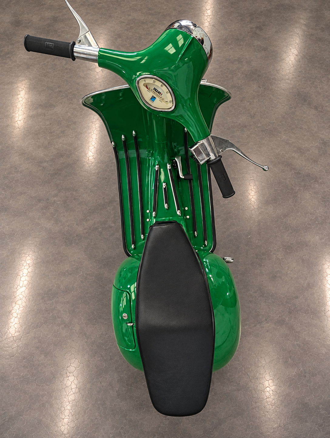 Overhead Vintage Green Scooter Showroom.png
