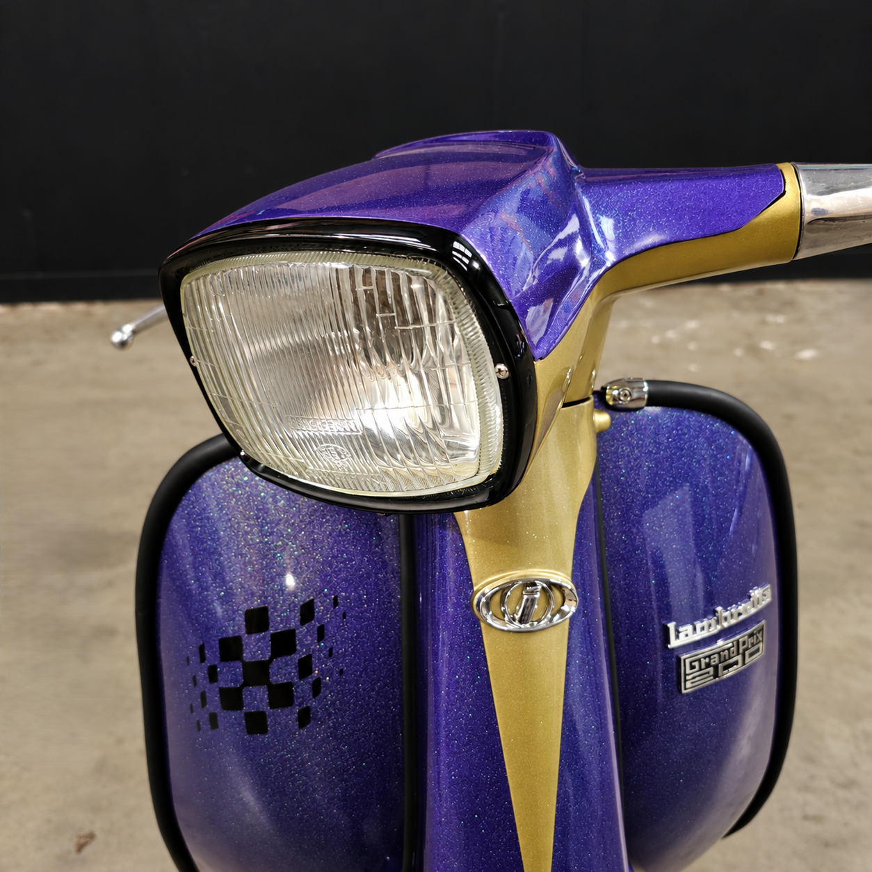 Vintage Purple-and-Gold Lambretta Headlight.png