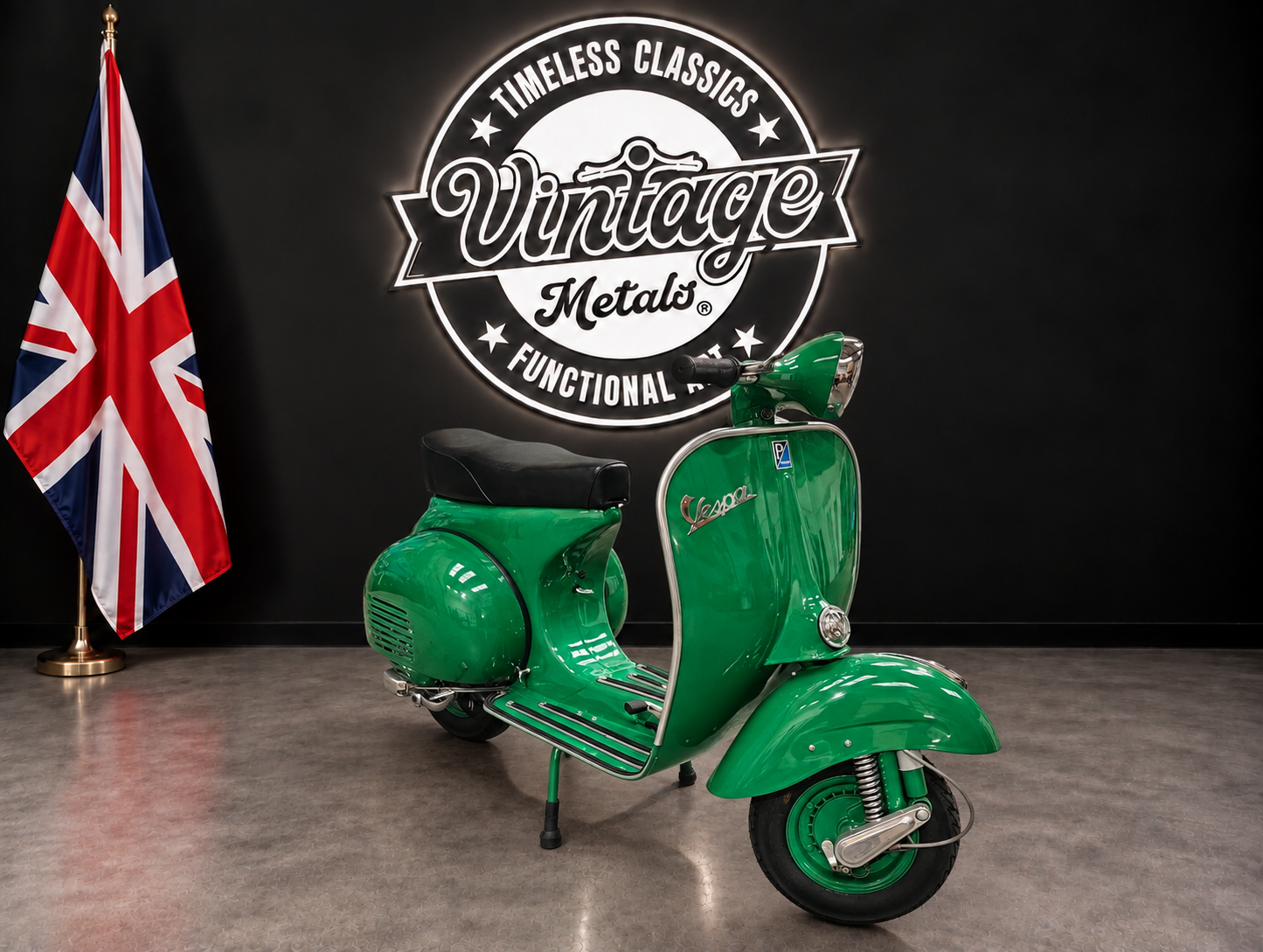 Vintage Green Vespa Showroom Display.png