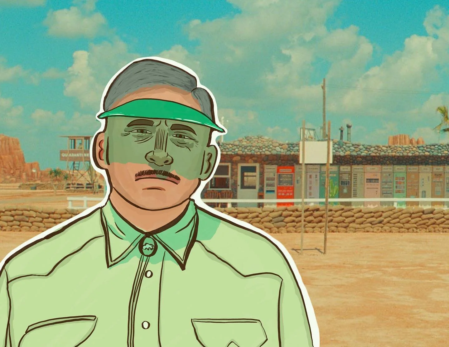 steve carell in asteroid city🛸 
&bull;
&bull;
&bull;#procreate #wesanderson #asteroidcity #stevecarell