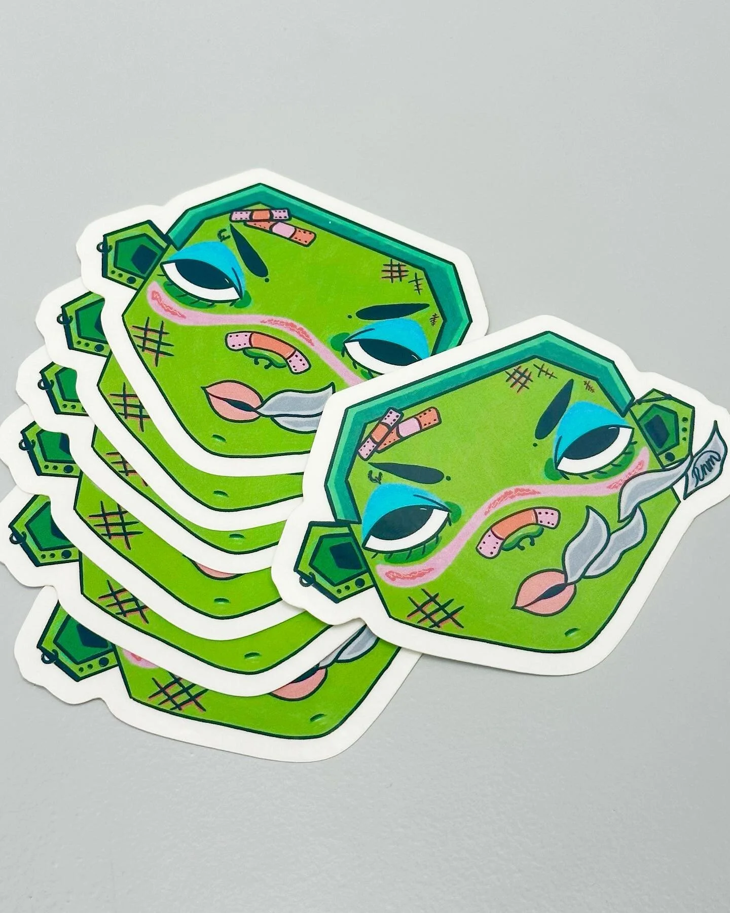 stickers for sale! remake of an old fav💚5 bucks - dm me to buy
&bull;
&bull;
&bull;
&bull;
#art #artistoninstagram #artist #artwork #procreate #acrylic #acrylicpainting #kcartist #stickers #sticker