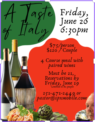 Taste of Italy Wine Pairing Dinner