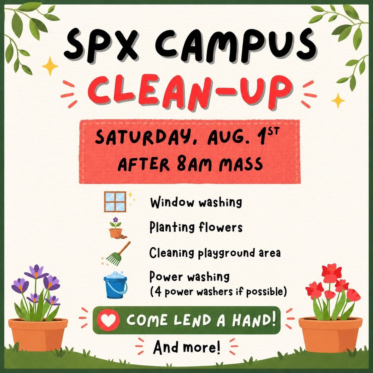 Parish/School Campus Clean up