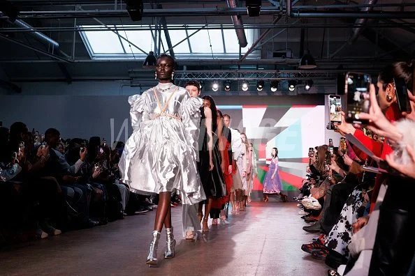  LONDON, ENGLAND - FEBRUARY 18: Models walks the runway during the Fashion Scout show during London Fashion Week February 2024 at Protein Studios on February 18, 2024 in London, England. (Photo by Belinda Jiao/Getty Images) 