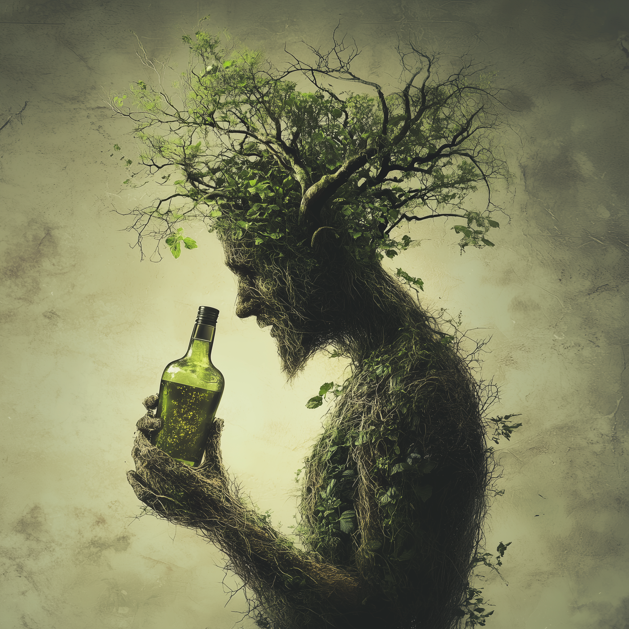 Half-tree man holding absinthe.png