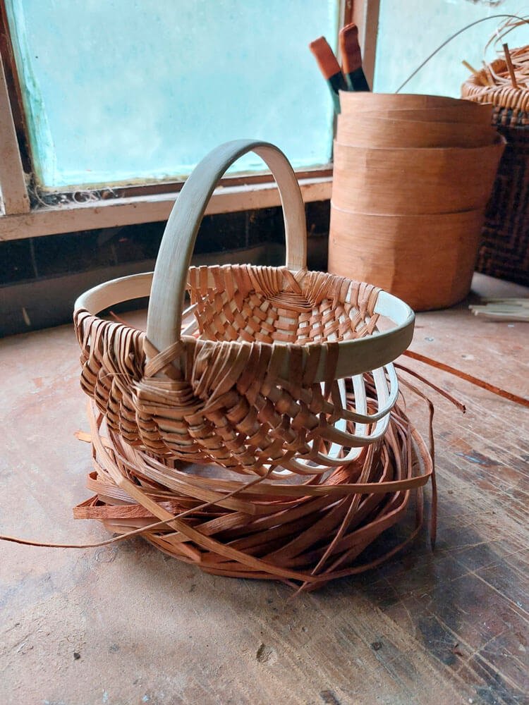 sweet chestnut bark frame basket weaving