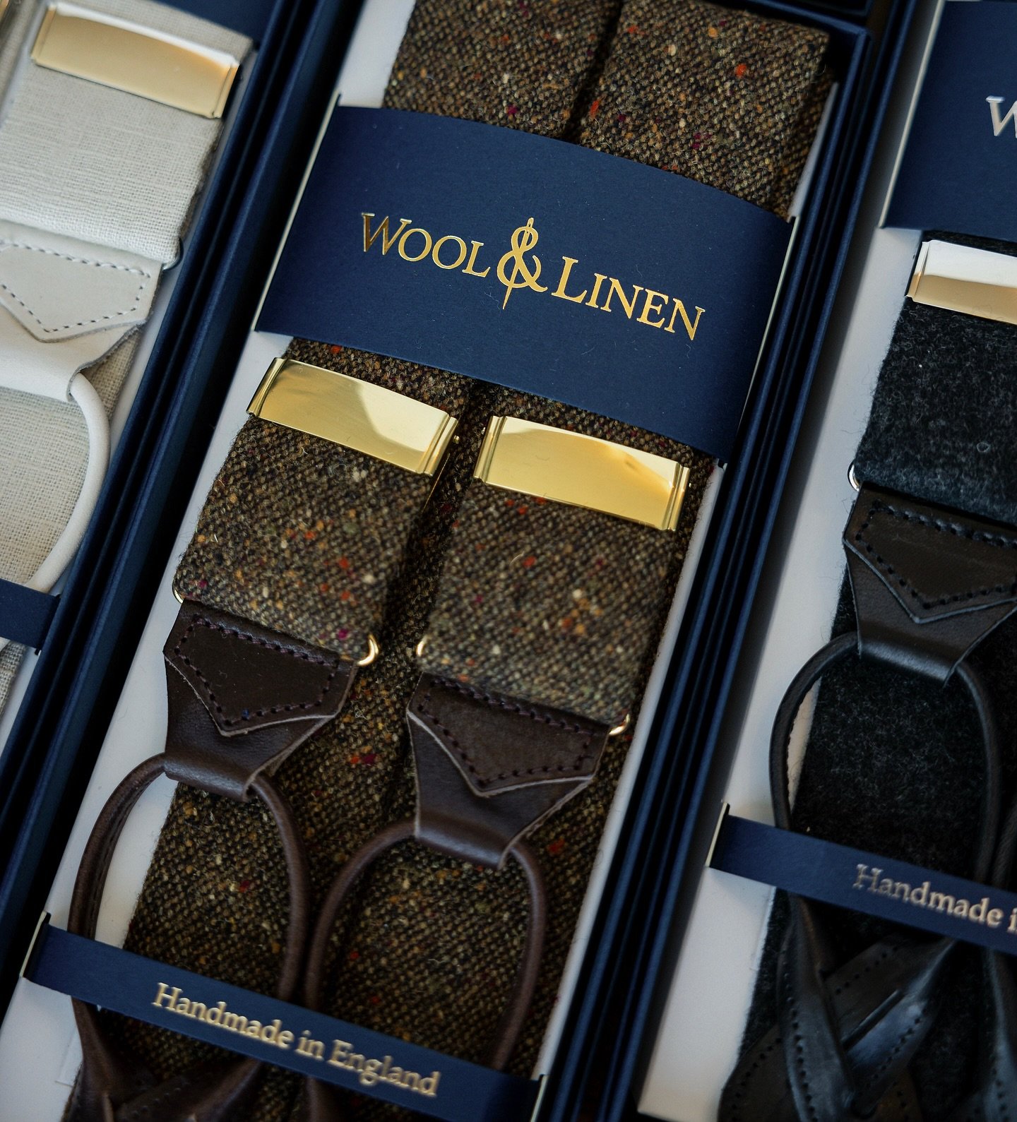 A project we&rsquo;ve been excited to bring to life for the past 5 years. Crafted with the finest fabrics, handmade in England, and honoring the tradition of classic menswear accessories. Today, we proudly present this earthy Donegal set of braces. 
