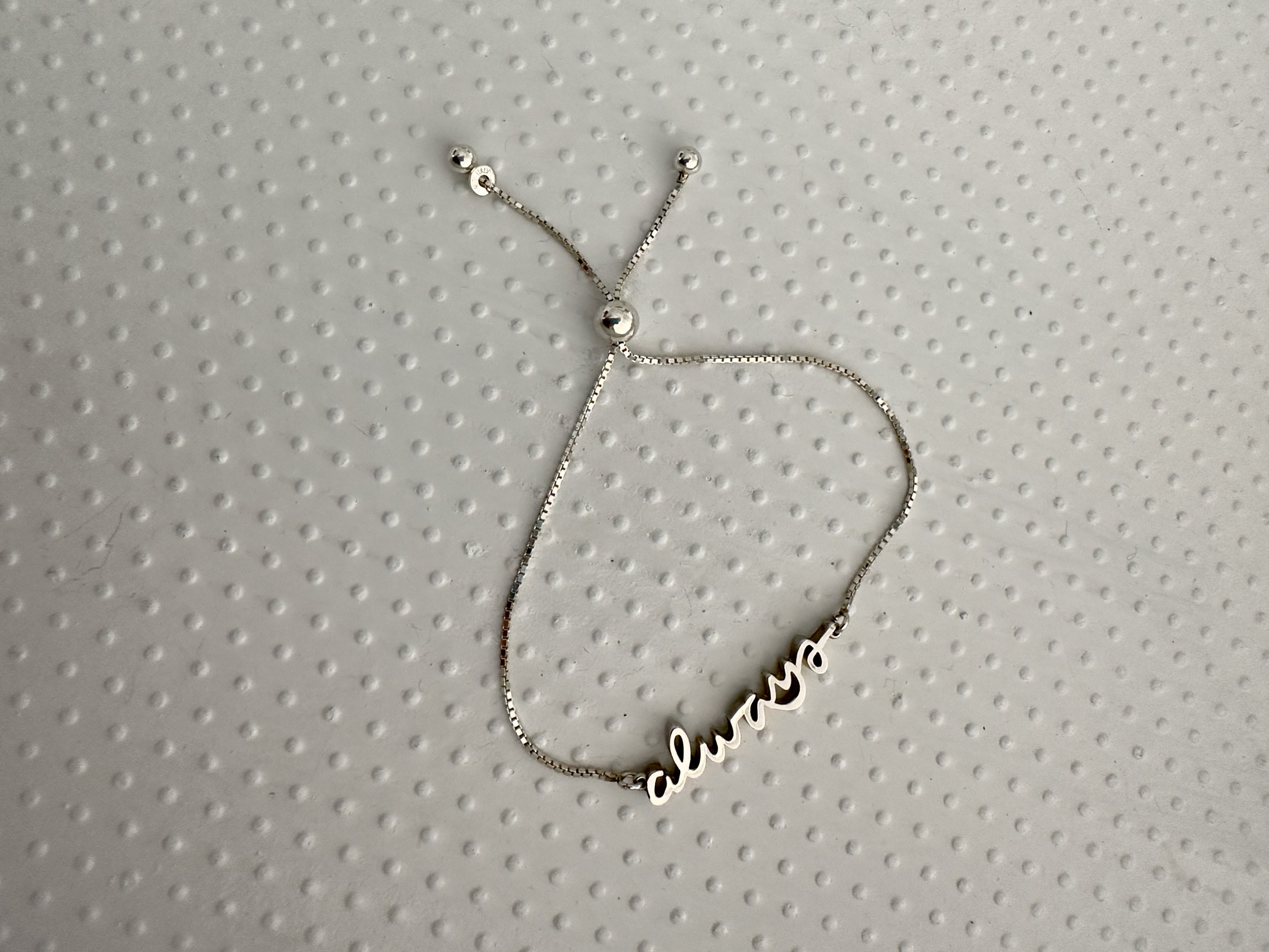 the sterling ALWAYS bracelet