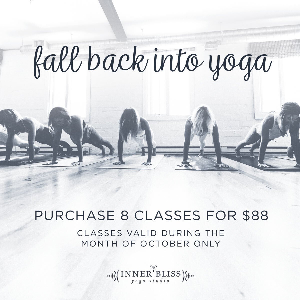 8 Classes for $88 in October!
