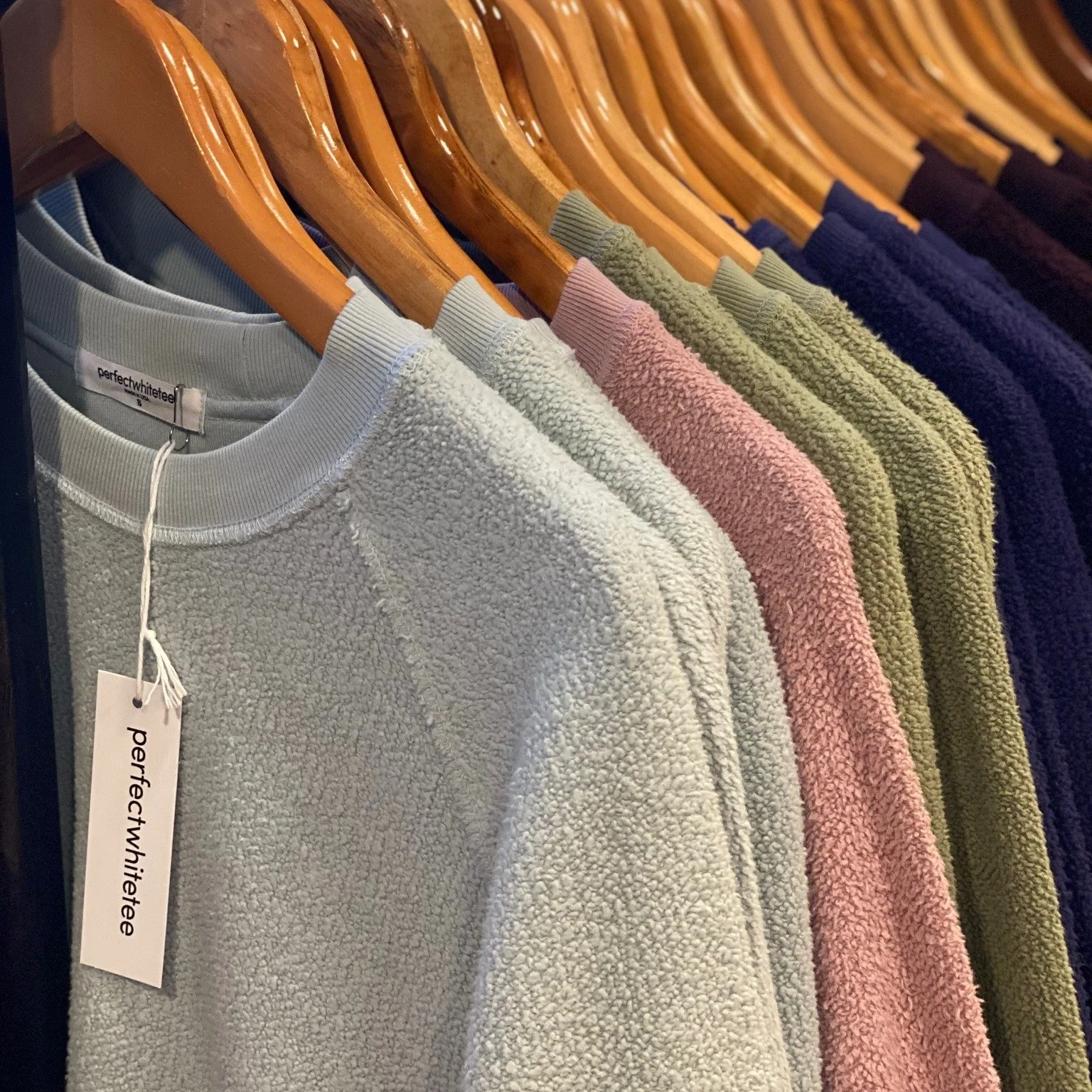 We can't get enough of these @perfectwhitetee pieces in soft colors and fabrics, thoughtfully designed by the family-owned brand. Sure to be &quot;forever your favorite.&quot; Come feel the comfy quality for yourself at Inner Bliss boutiques! (Tops a