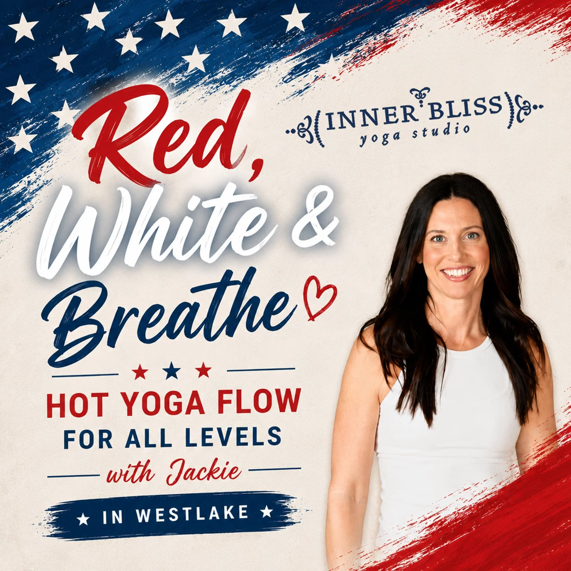 Red, White & Breathe Hot Yoga Flow For All Levels