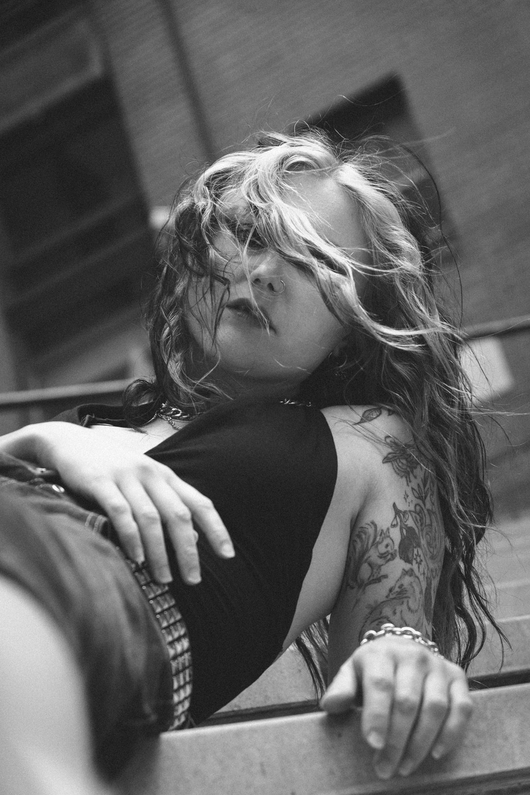 woman lying down mono