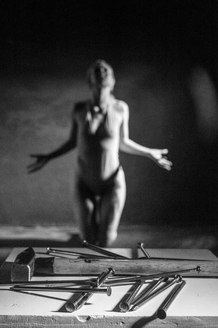 woman nails crucified love