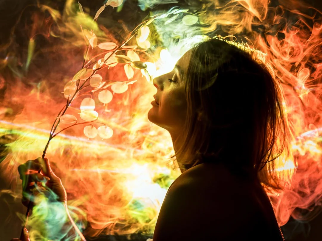 woman projector colour