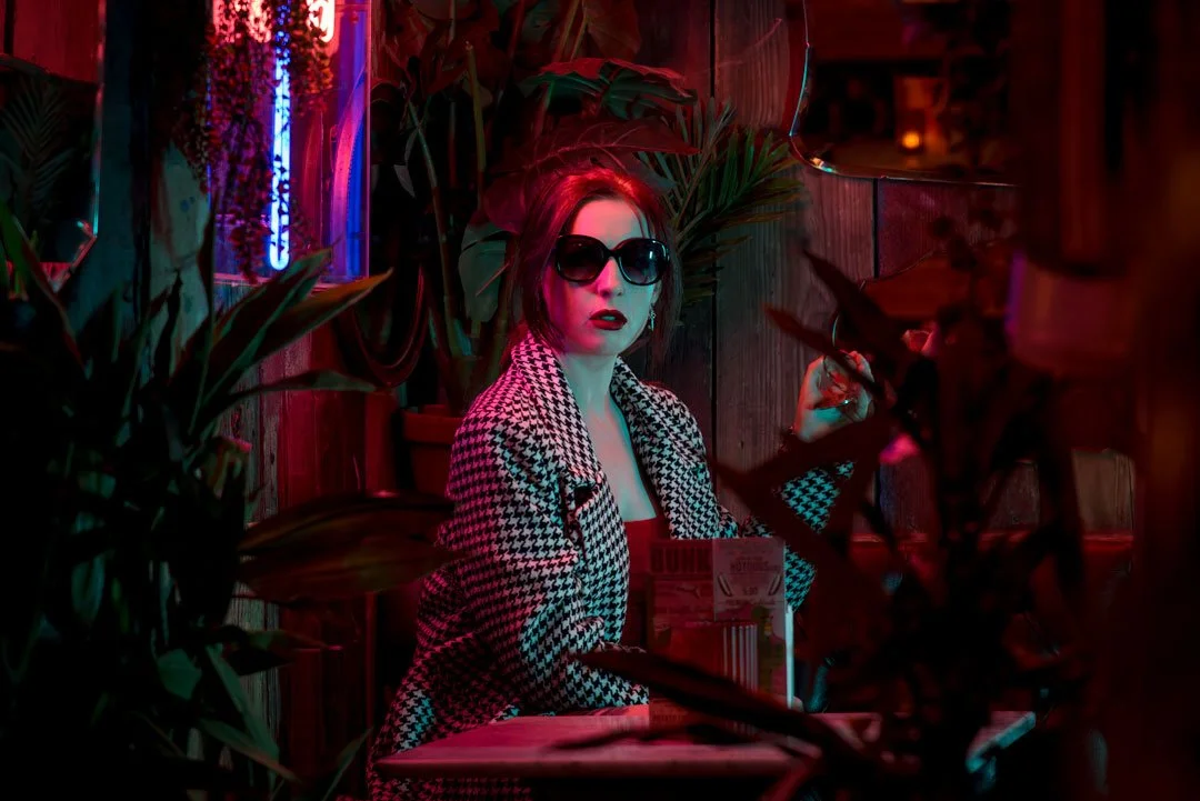 woman spy sunglass bar espionage
