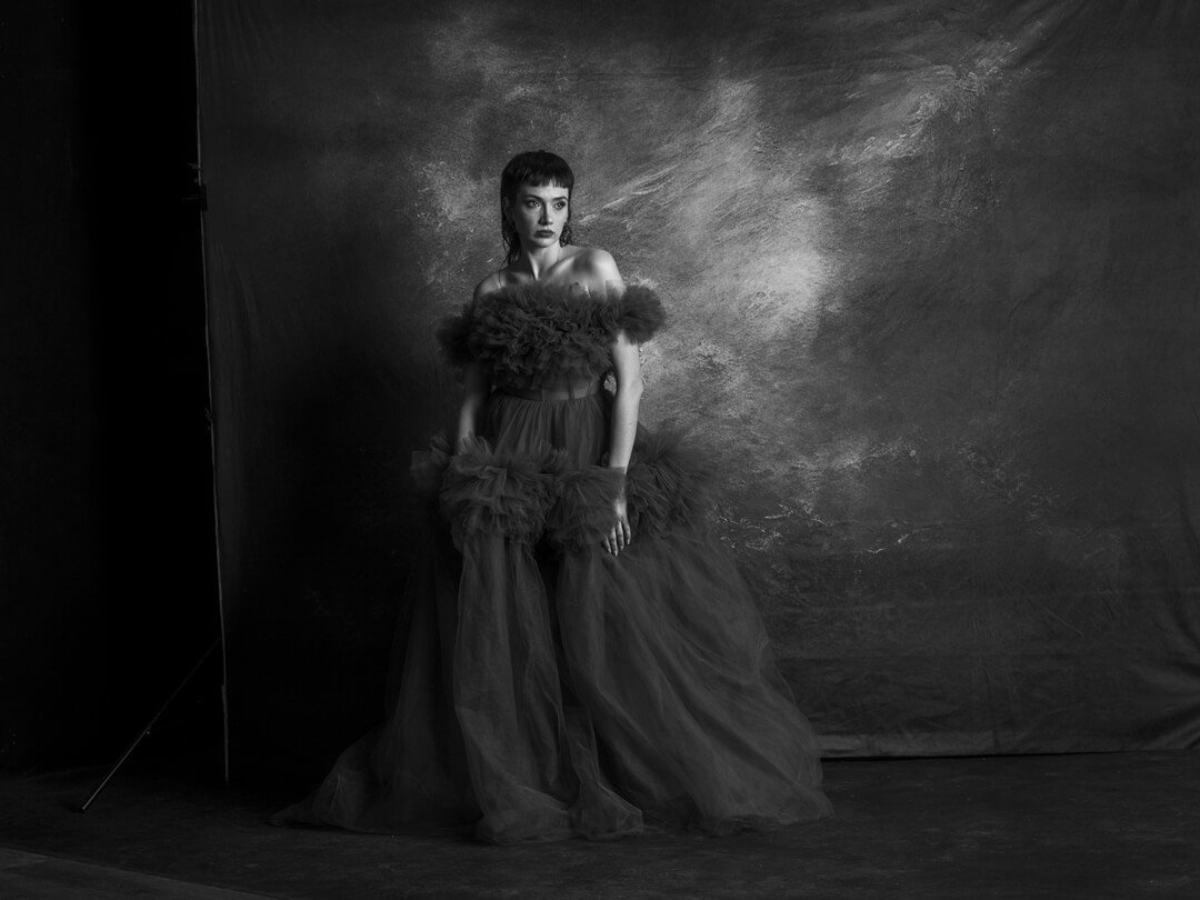 Mono fashion ball gown