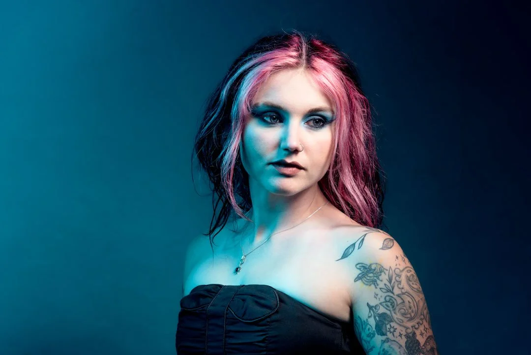woman blue portrait
