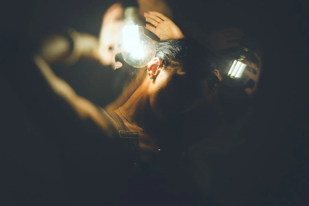 woman light bulb creative