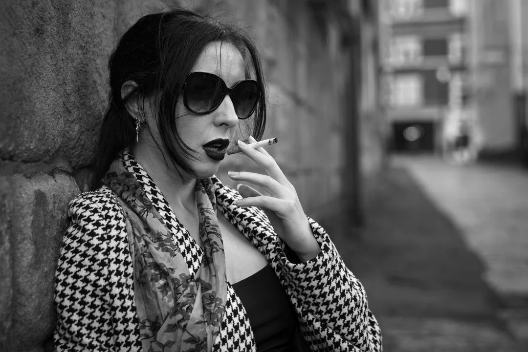 woman spy smoking
