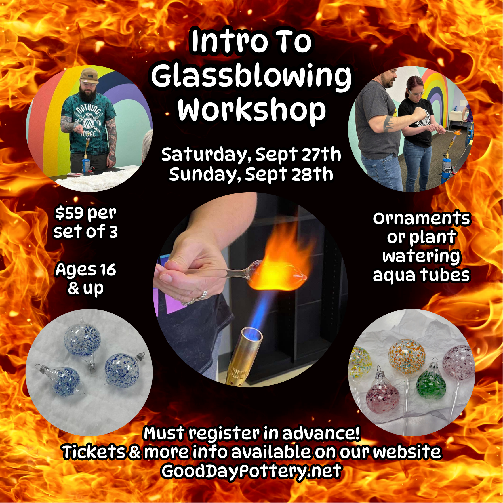 September Intro to Glassblowing Workshop