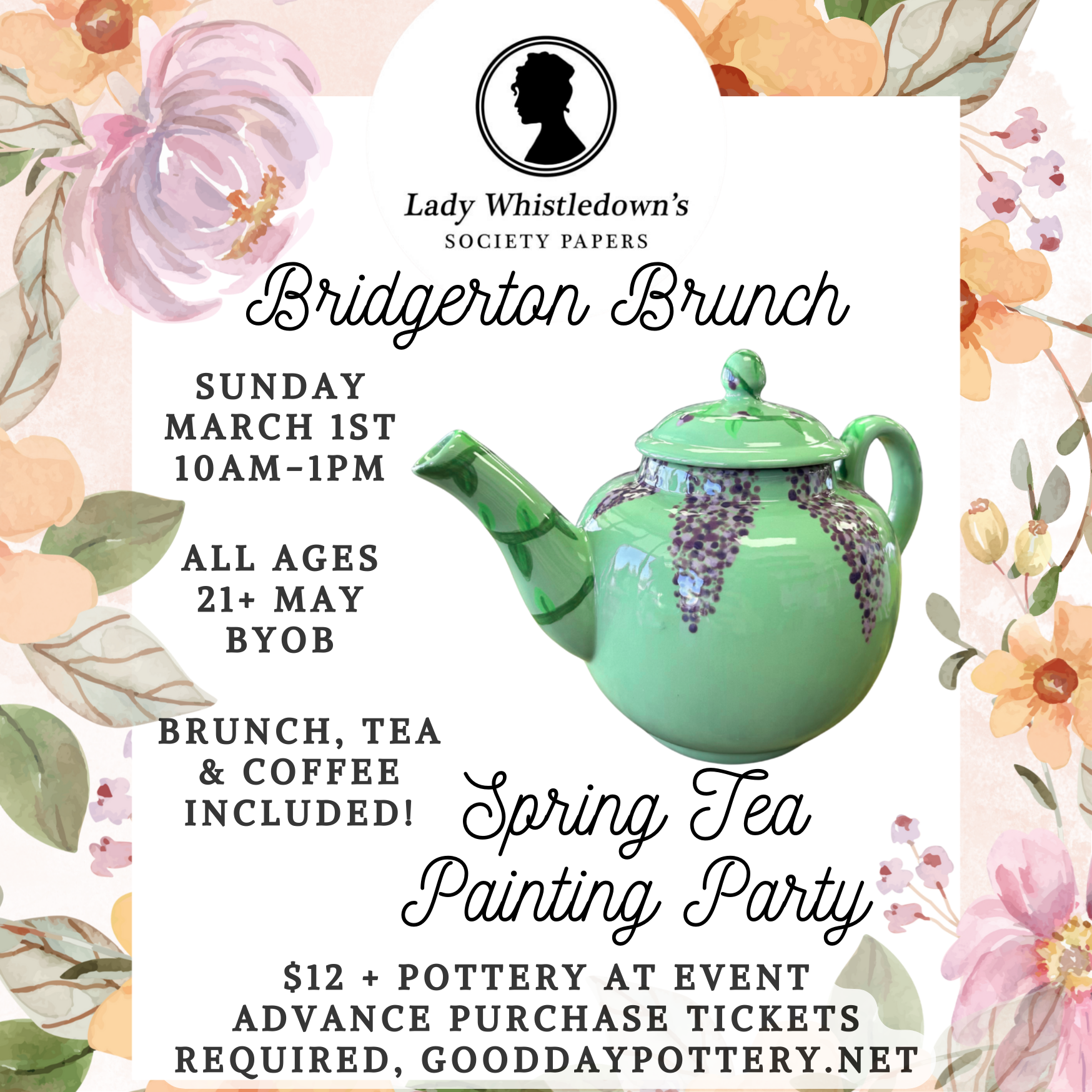 Bridgerton Brunch Spring Tea Painting Party