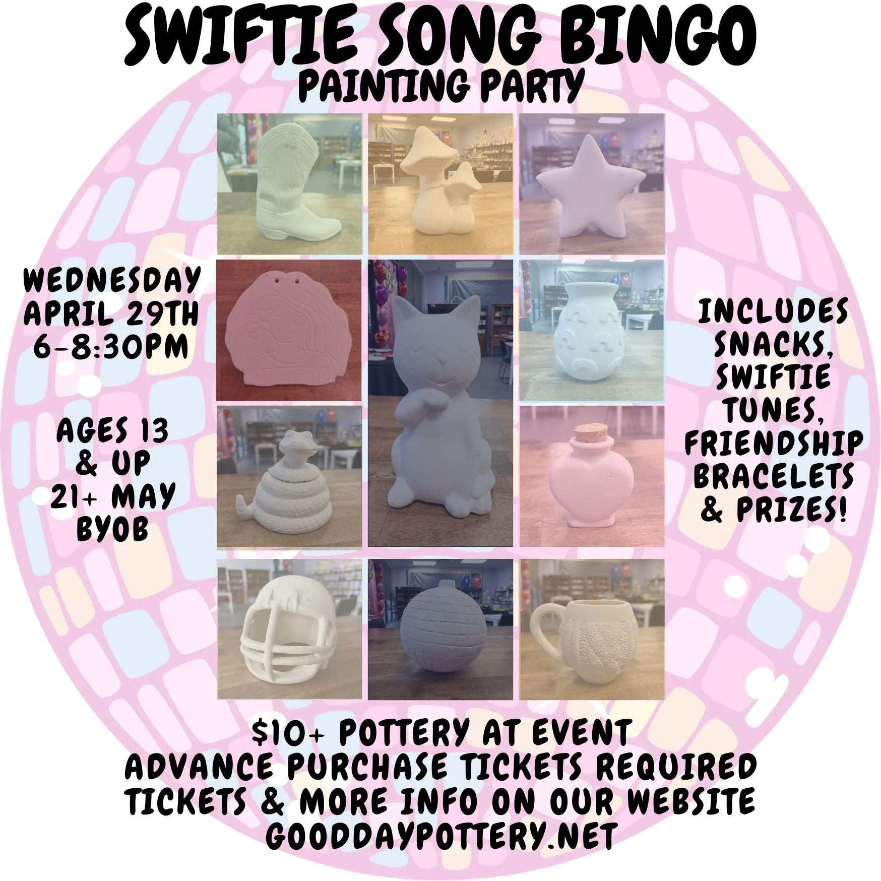 Swiftie Song Bingo Painting Party