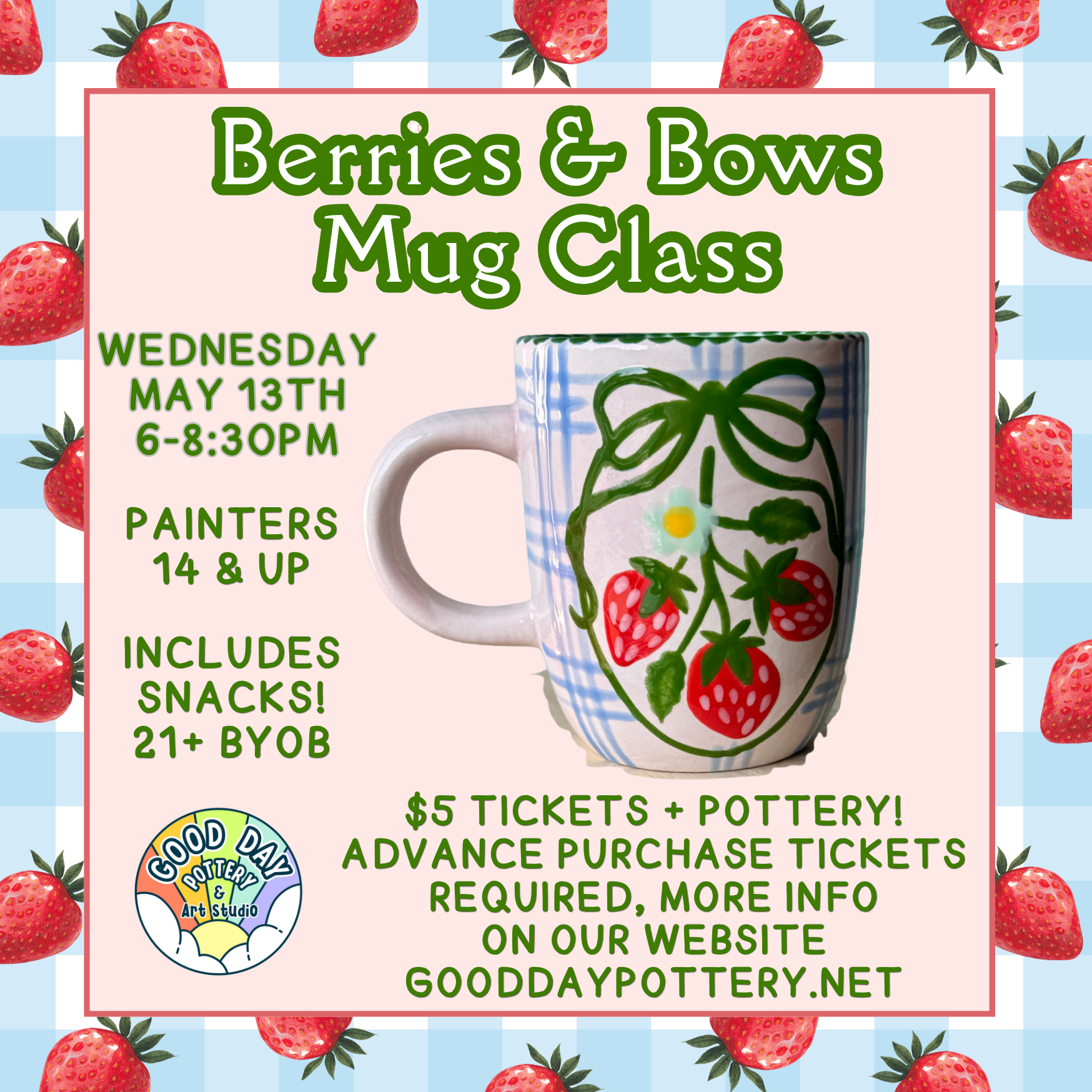 Berries & Bows Mug Class