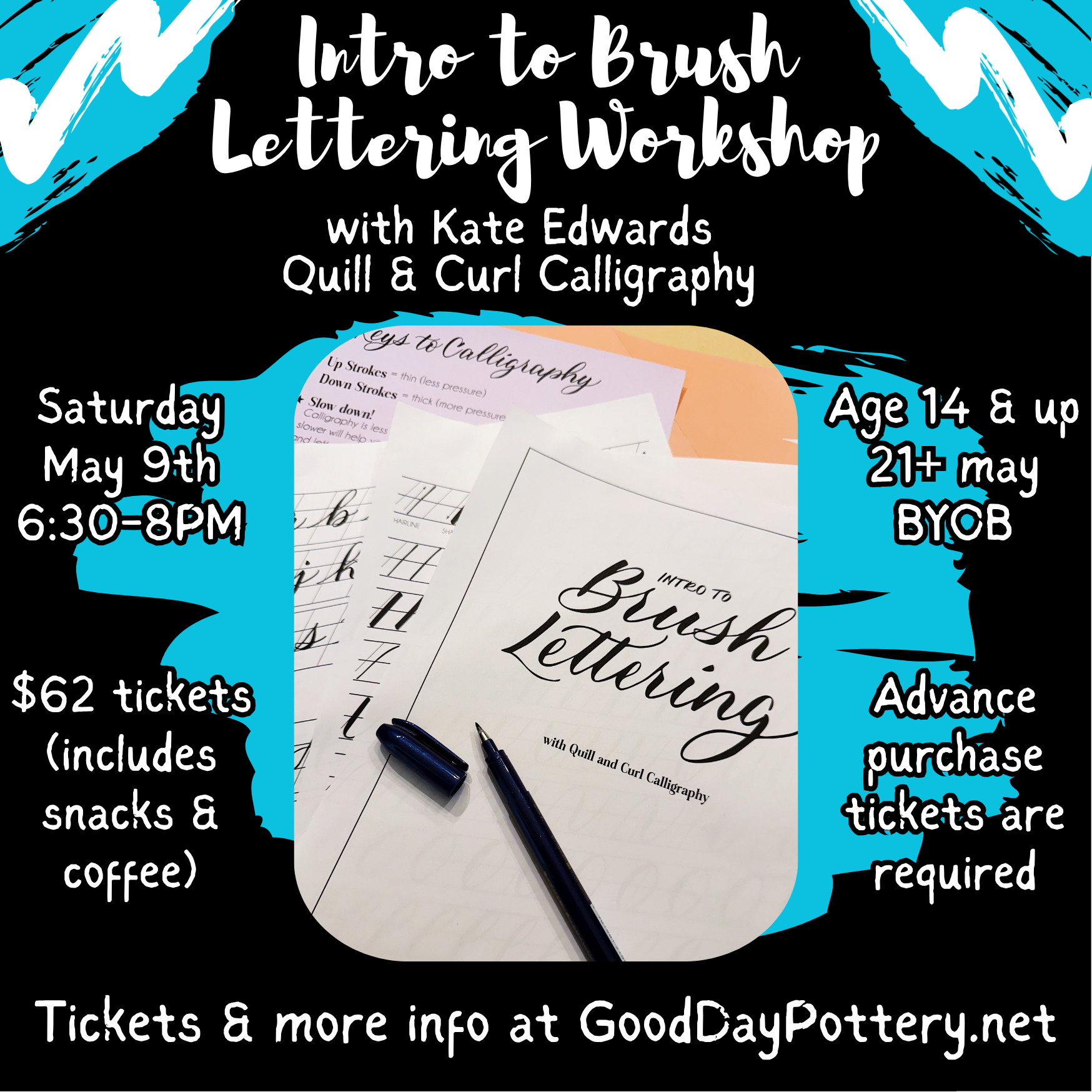 Intro to Brush Lettering Workshop (with Kate Edwards of Quill & Curl Calligraphy)
