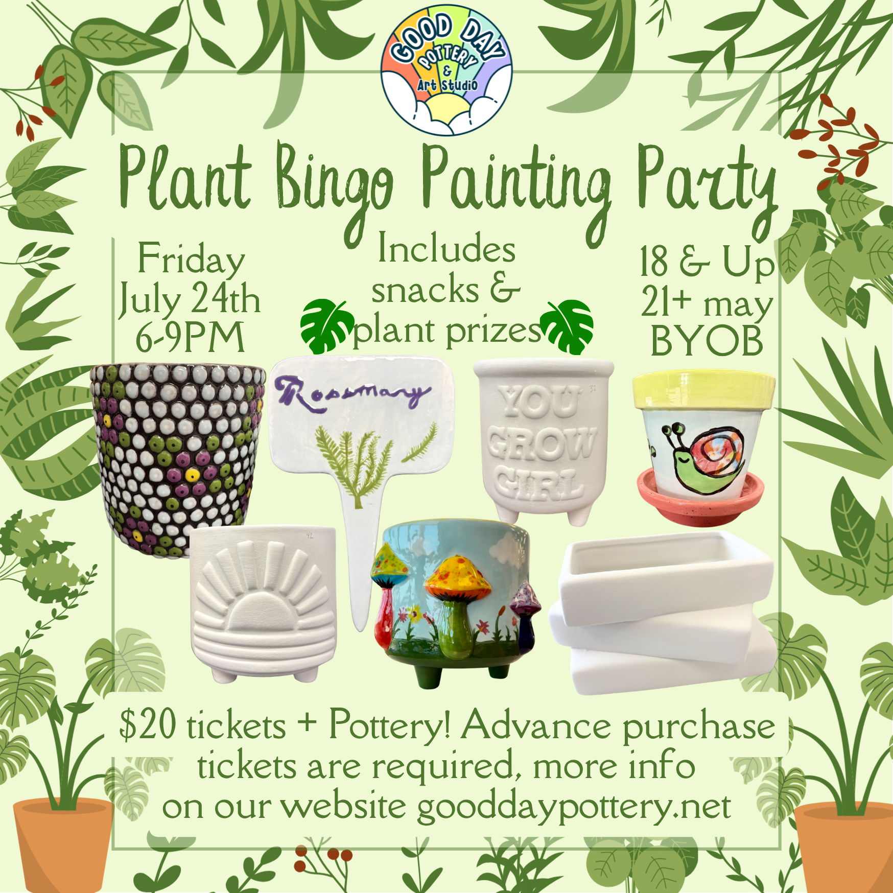 Plant Bingo Painting Party