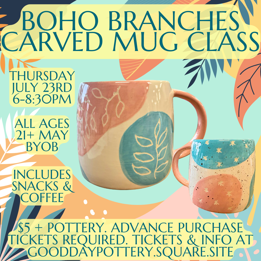 Boho Branches Carved Mug Class