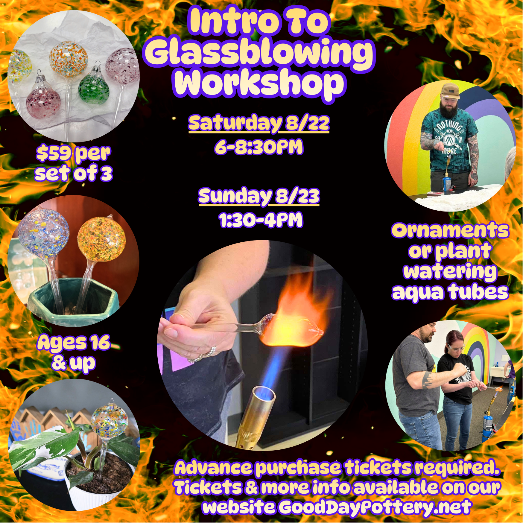 August Intro to Glassblowing Workshop