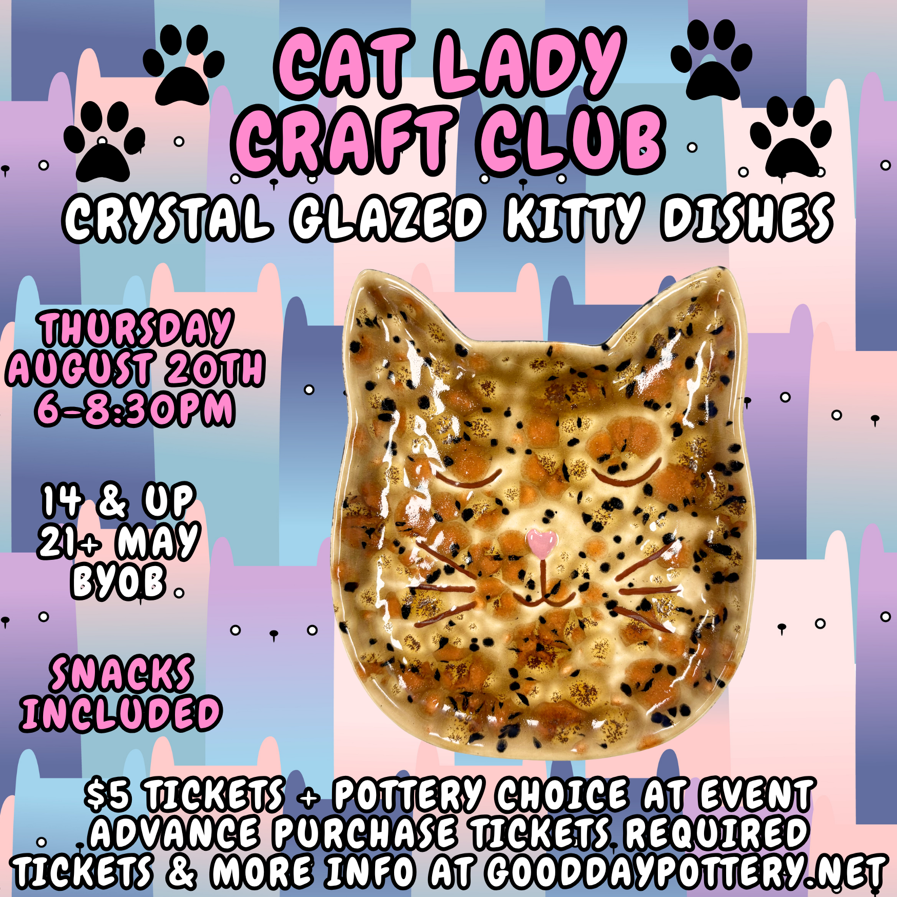Cat Lady Craft Club - Crystal Glazed Kitty Dishes