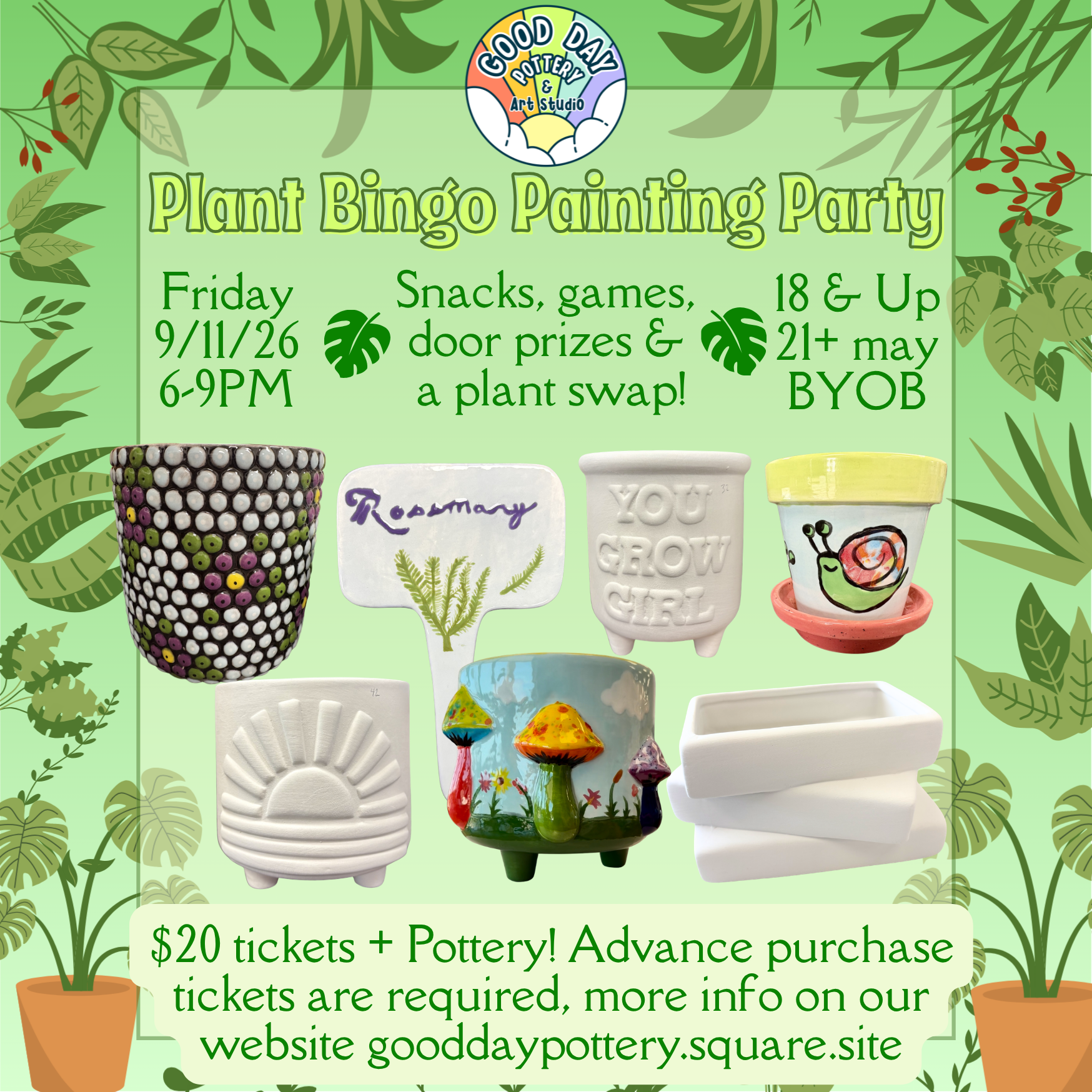 September Plant Bingo Painting Party