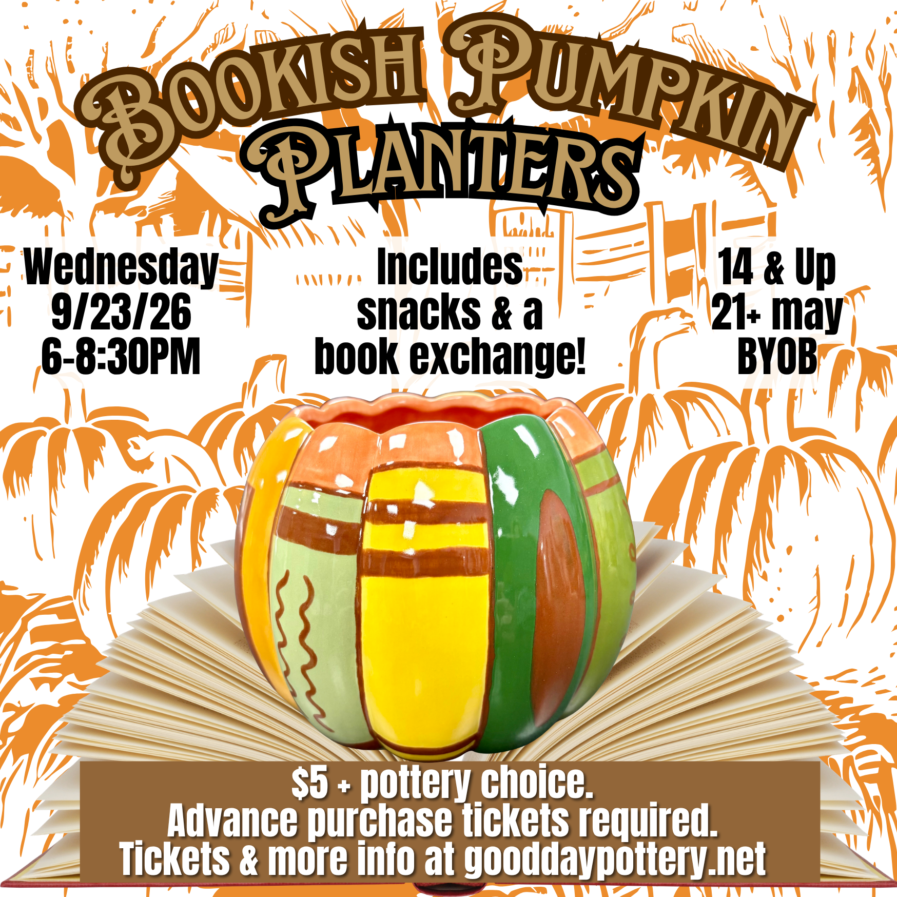 Bookish Pumpkin Planters Class