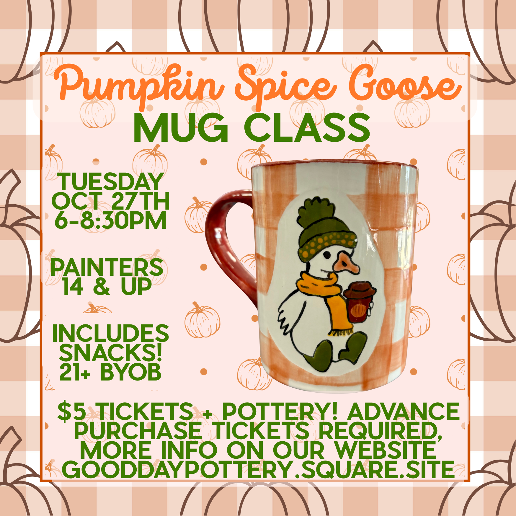 Pumpkin Spice Goose Mug Class