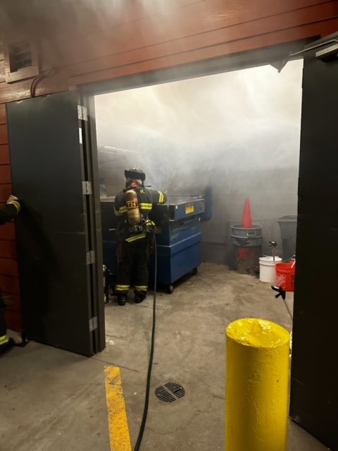 Team responded to a trash chute fire incident.