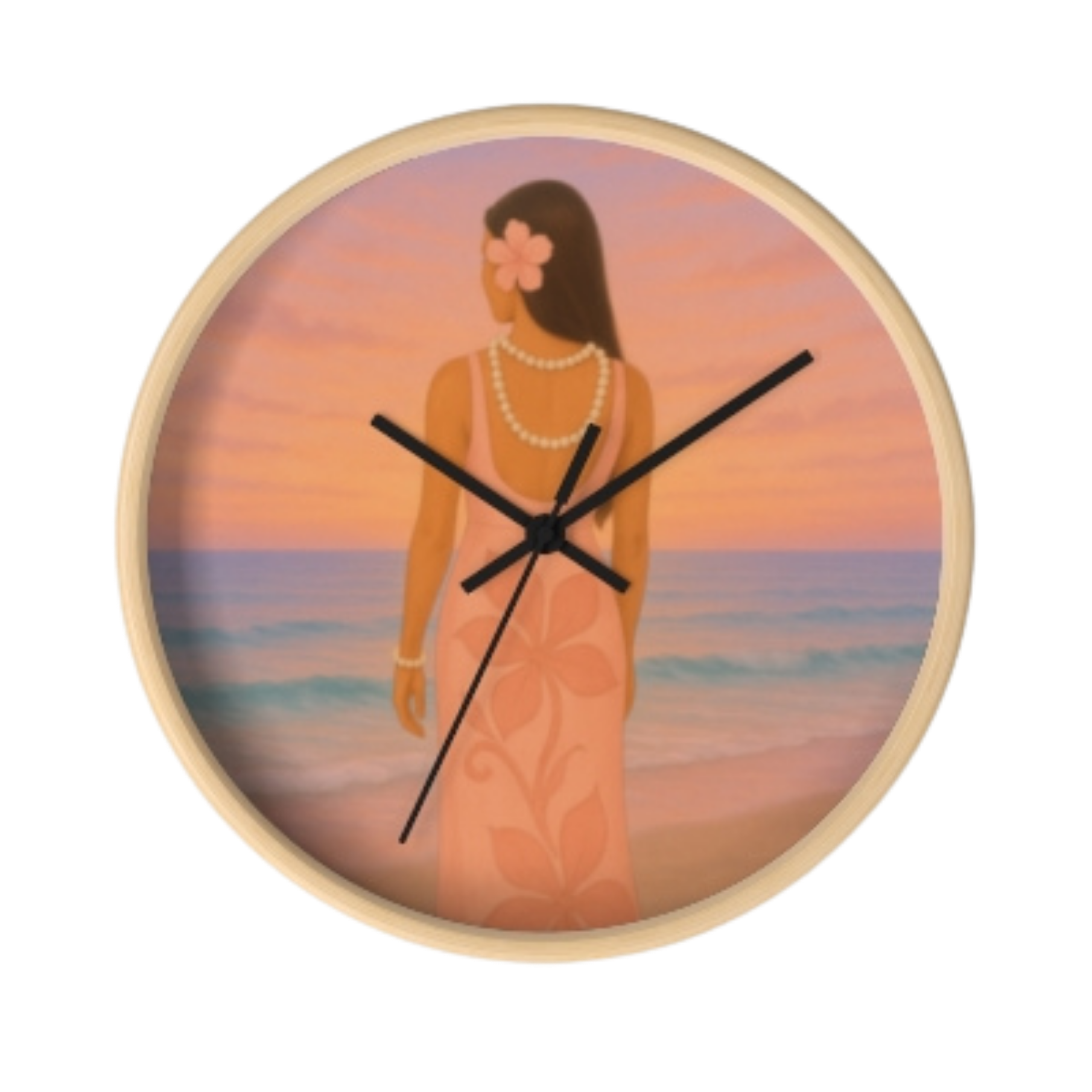 Pretty in Pikake Wall Clock