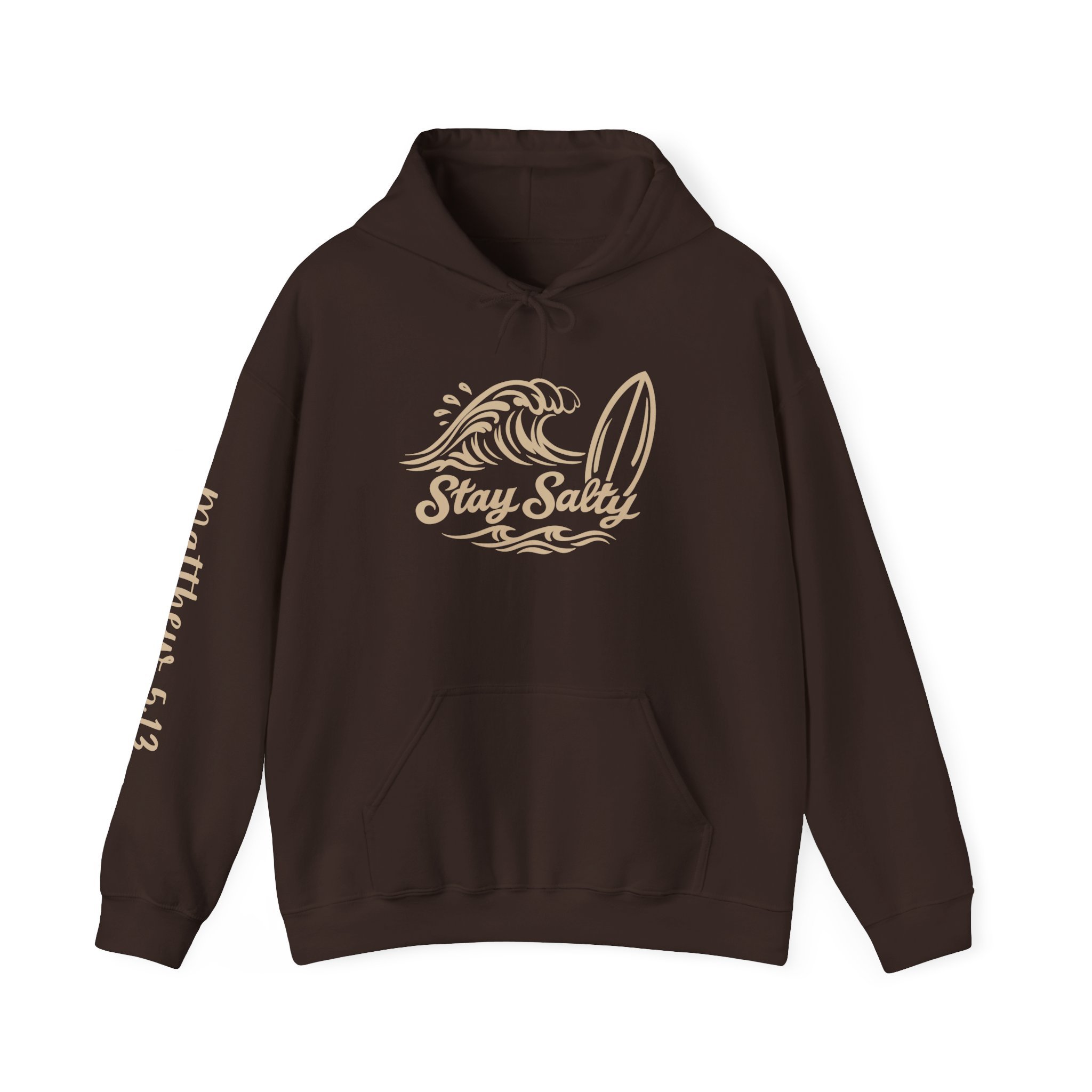 Stay Salty Surf Hoodie — 'Stay Salty' Sweatshirt (Matthew 5:13 Sleeve)
