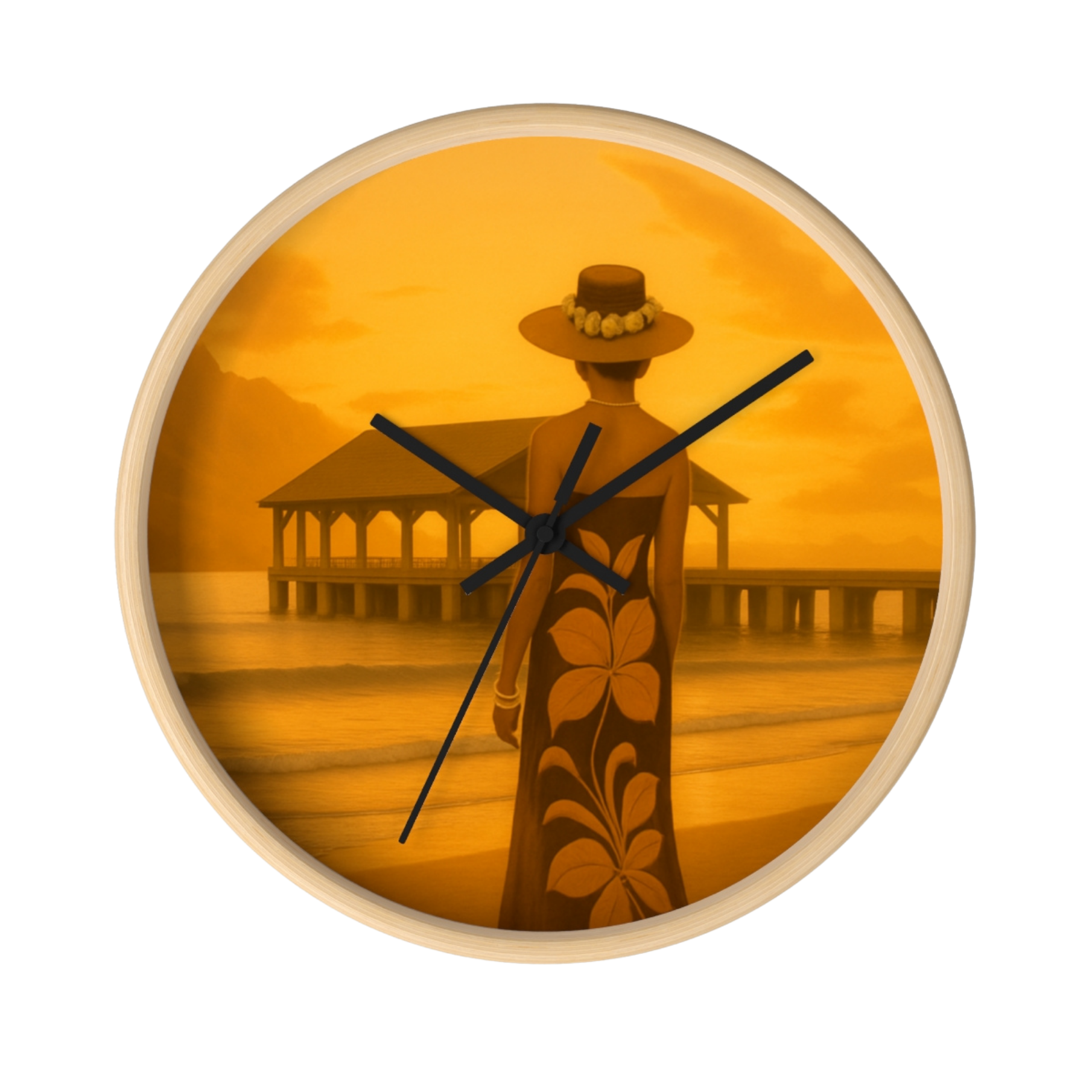 Lady in Hanalei Wall Clock