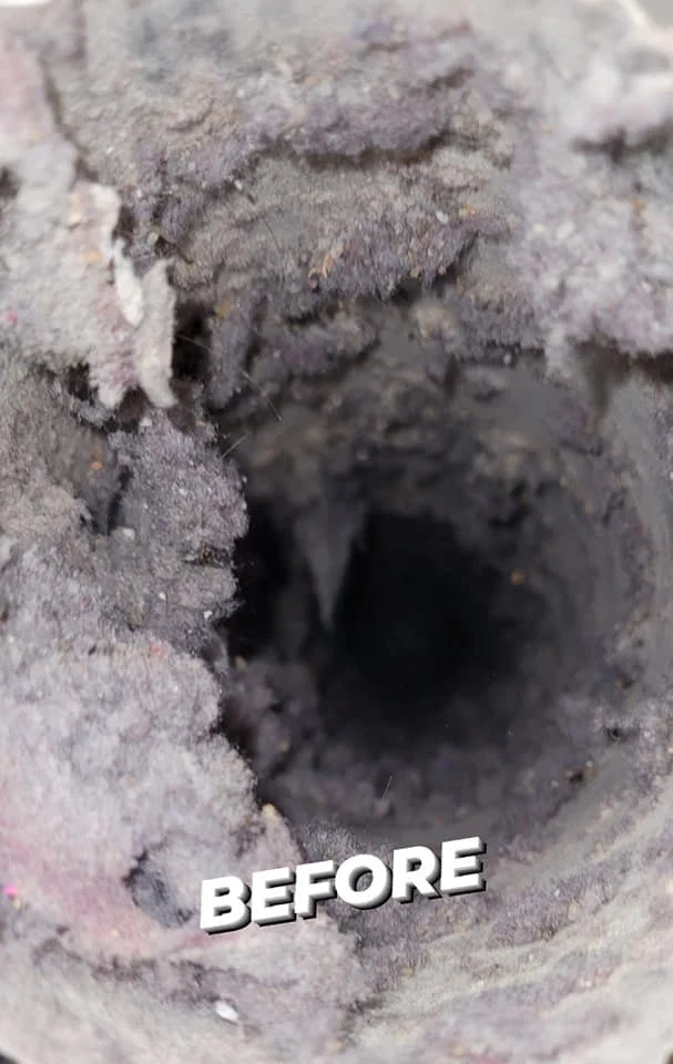 before cleaning dryer vent view