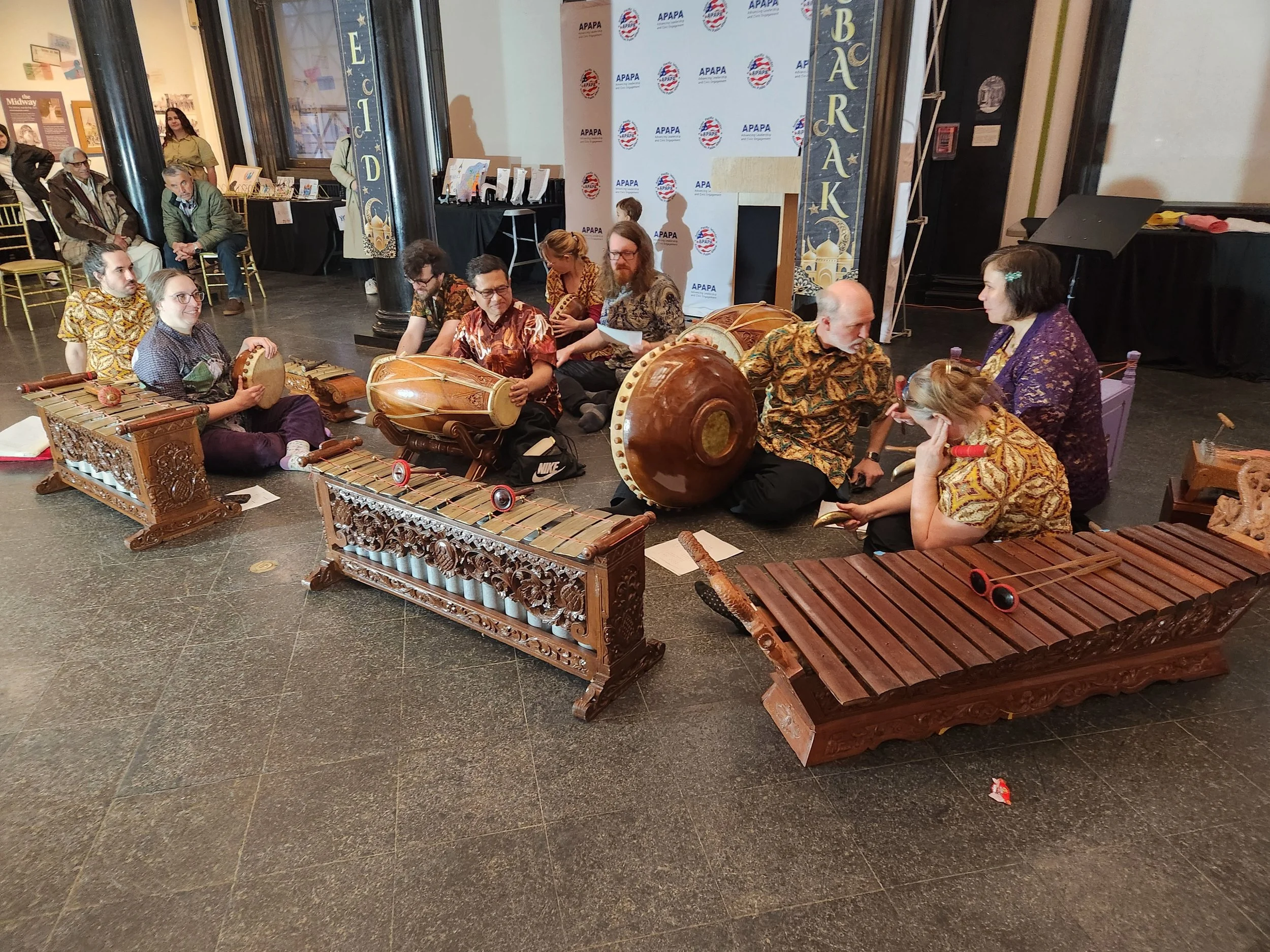 Nusantara Arts Javanese Gamelan group playing at the Eid Festival