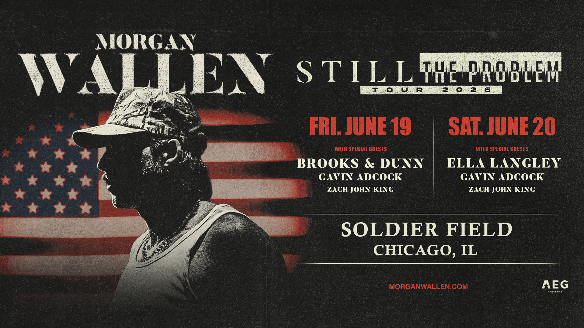 Morgan Wallen flyer at soldier field fri 6/19 and sat 6/20